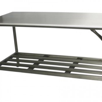 Mesa com Prateleira inferior Gradeada - Inox 304