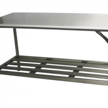 Mesa com Prateleira inferior Gradeada - Inox 430