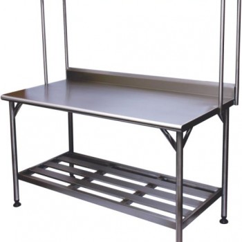 Mesa com Prateleira Superior - Inox 304