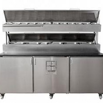 Mesa Pizzaiola com pistas Refrigeradas- Inox 304