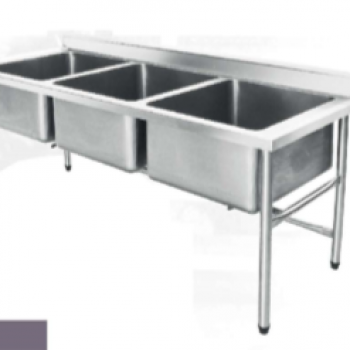 Pia com 3 Cubas tanque  - Inox 304 