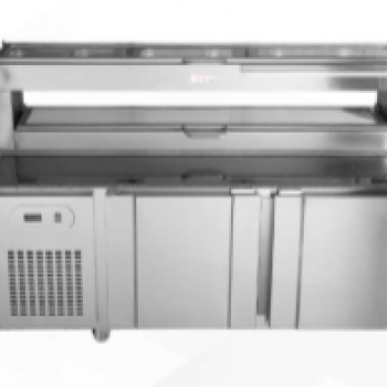 Mesa Pizzaiola com Pistas Refrigeradas - Inox