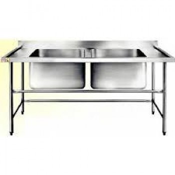Mesa com Duas Cubas (Pia) - Inox 304